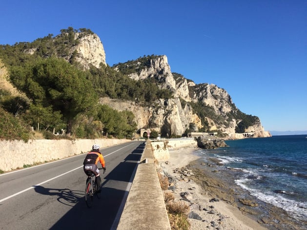 Cycling near Varigotti, Liguria, Cycling in Italy